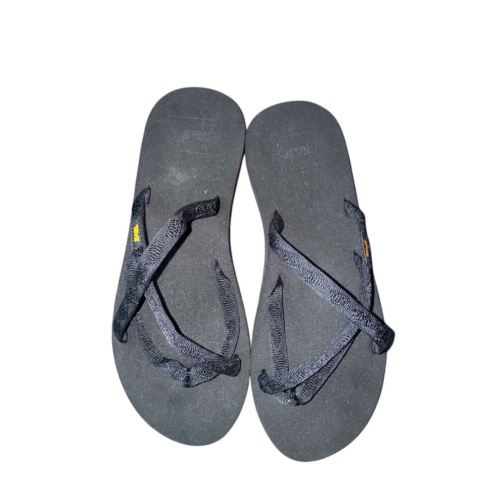 Teva Olowahu Mush Black Strappy Flip Flop Sandles Size 9